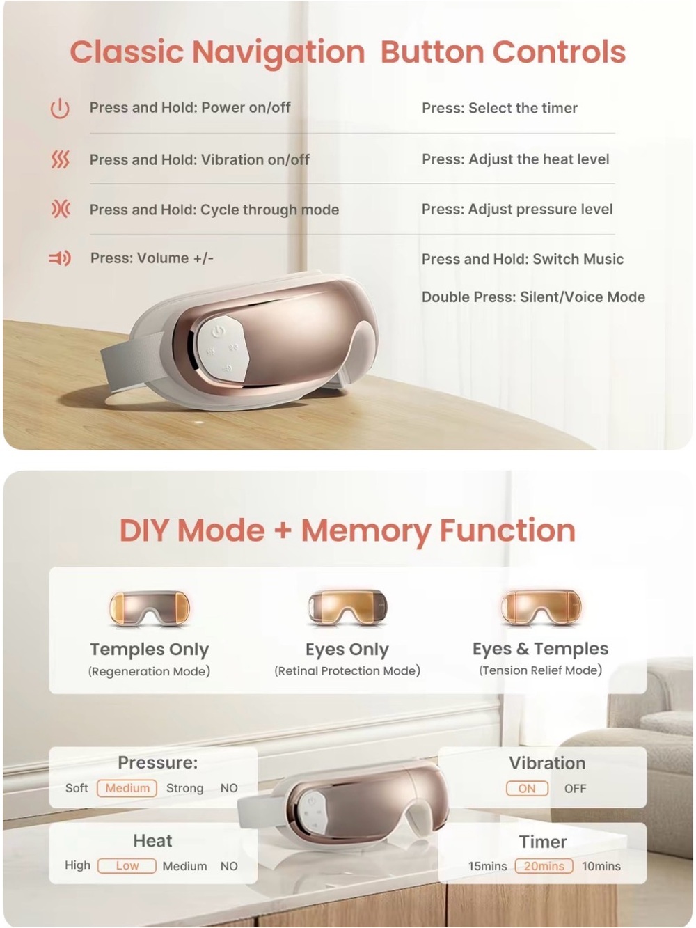 RENPHO Eyeris 3 Eye Massager Heat Compression Bluetooth NWOT - Picture 7 of 13